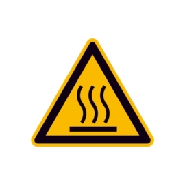 Warnschild: Warnung vor heißer Oberfläche