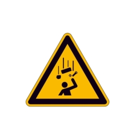 Warnschild: Warnung vor herabfallenden Gegenständen