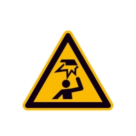 Warnschild: Warnung vor Hindernissen im Kopfbereich