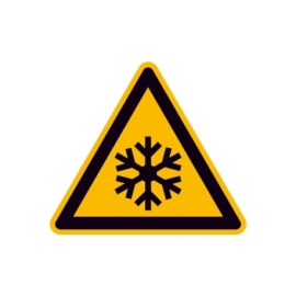 Warnschild: Warnung vor niedriger Temperatur / Frost