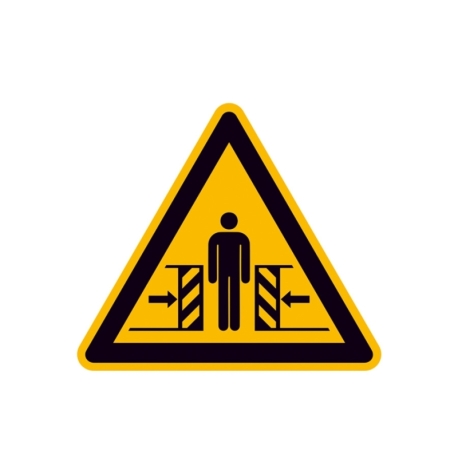 Warnschild: Warnung vor Quetschgefahr