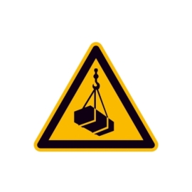 Warnschild: Warnung vor schwebender Last