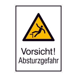Warn-Kombi-Schild: Vorsicht! Absturzgefahr