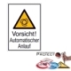 Warn-Kombi-Schild: Vorsicht! Automatischer Anlauf