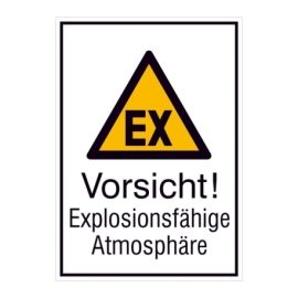 Warn-Kombi-Schild: Vorsicht! Explosionsfähige Atmosphäre
