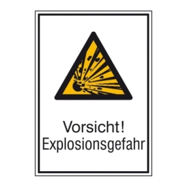 Warn-Kombi-Schild: Vorsicht! Explosionsgefahr