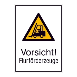 Warn-Kombi-Schild: Vorsicht! Flurförderzeuge