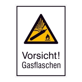Warn-Kombi-Schild: Vorsicht! Gasflaschen