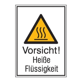 Warn-Kombi-Schild: Vorsicht! Heiße Flüssigkeit