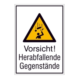 Warn-Kombi-Schild: Vorsicht! Herabfallende Gegenstände