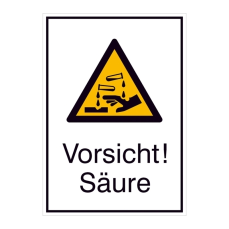 Warn-Kombi-Schild: Vorsicht! Säure