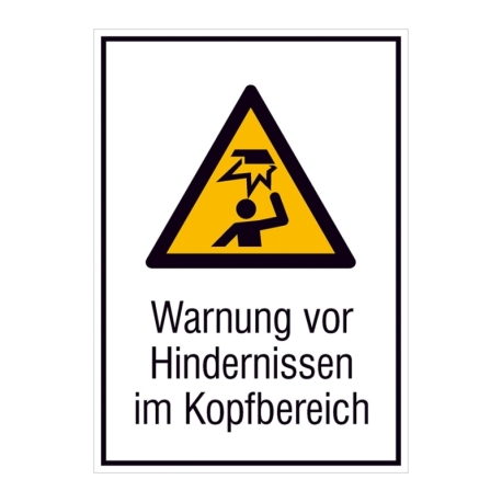 Warn-Kombi-Schild: Warnung vor Hindernissen im Kopfbereich