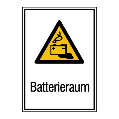Warn-Kombi-Schild: Batterieraum