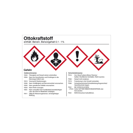 Etiketten: Gefahrstoffe - Kraftstoff