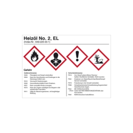 Etiketten: Gefahrstoffe - Heizöl EL No. 2