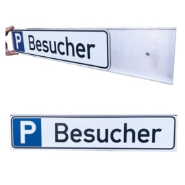 Schilderhalter für Parkplatzschilder in Kennzeichen-Form - Wandmontage
