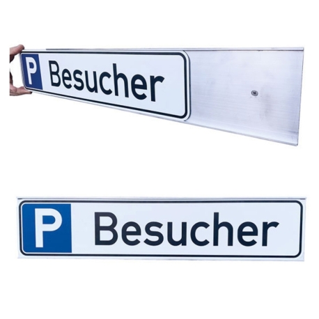 Schilderhalter für Parkplatzschilder in Kennzeichen-Form