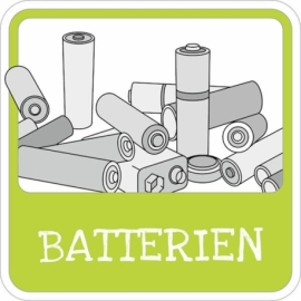 Aufkleber für Mülltrennung - Batterien