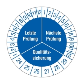 Prüfplaketten: Qualitätssicherung - Blau Weiß (15 Stck.)