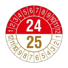 Prüfplaketten: 2 Jahres-Plakette - Mit Jahresfarben (15/28 Stck.)