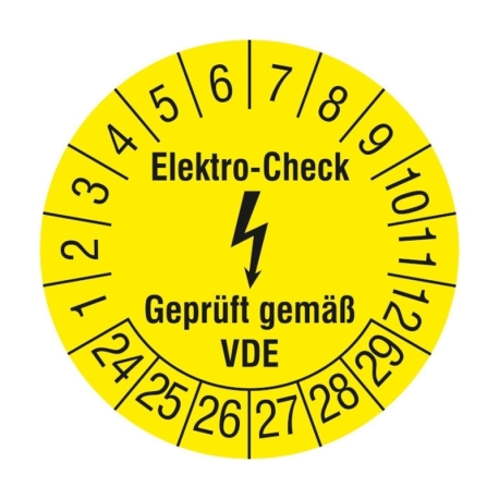 Prüfplaketten: Elektro-Check - Geprüft gemäß VDE (15 Stck.)