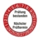 Prüfplaketten: Prüfung bestanden - Nächster Prüftermin - Rot Weiß (15 Stck.)