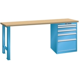 LISTA Werktisch mit Schubladen-Unterschrank 27 x 27E / 5 Schubladen