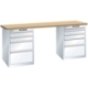 LISTA Werktisch mit 2 Schubladen-Unterschränken 27 x 36E / 4 und 5 Schubladen