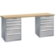 LISTA Werktisch mit 2 Schubladen-Unterschränken 27 x 36E / 5 und 6 Schubladen