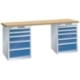 LISTA Werktisch mit 2 Schubladen-Unterschränken 27 x 36E / 5 und 6 Schubladen