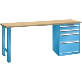 LISTA Werktisch mit Schubladen-Unterschrank 27 x 36E / 4 Schubladen